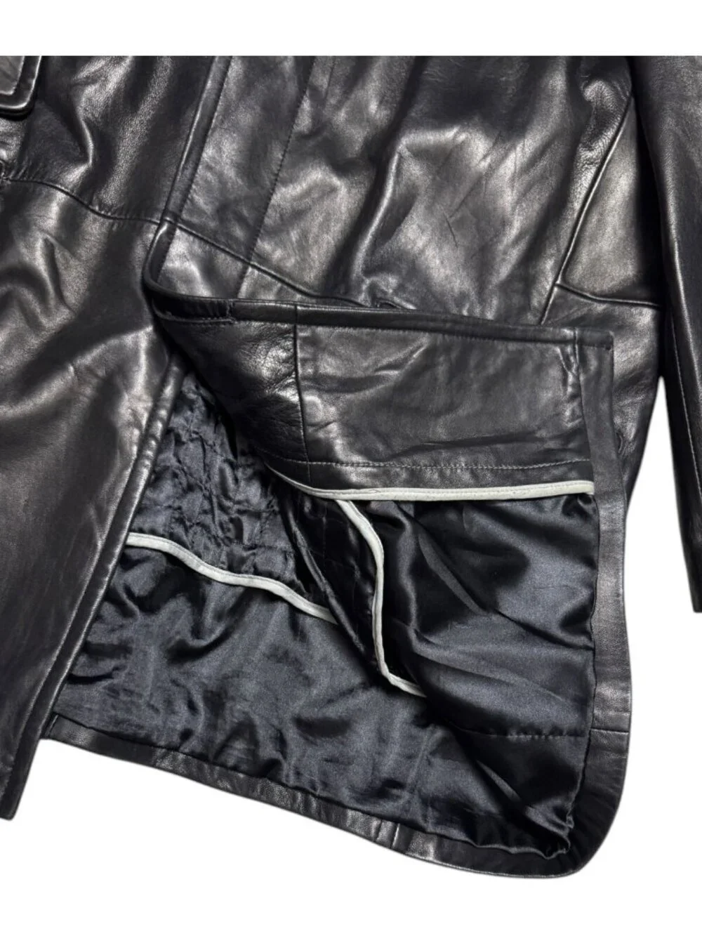 BERNARDO GENUINE LEATHER Designer Business Casual Winter Coat Jacket Mens Large